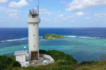 Fototapeta na wymiar Lighthouse in Hirakubozaki, Ishigaki island