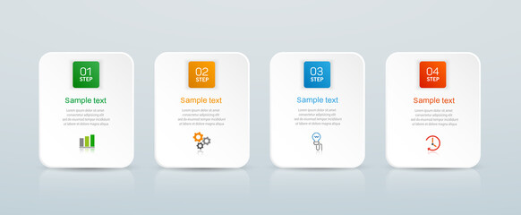 Business  infographic design template with 4 options. Can be used for workflow layout, diagram, annual report, web design, steps or processes 