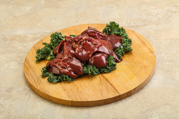 Raw chicken liver for cooking