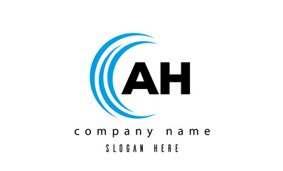  technology AH latter logo vector