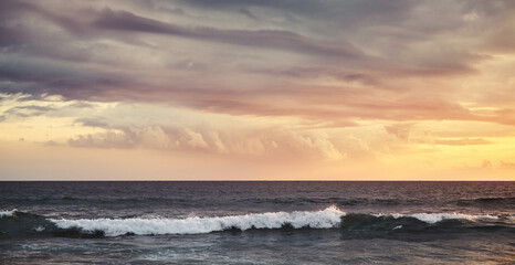 Picture of seascape at beautiful sunset.