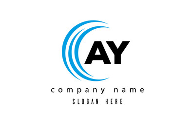  technology AY latter logo vector