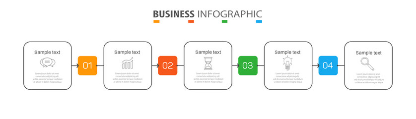 Business  infographic design template with 4 options. Can be used for workflow layout, diagram, annual report, web design, steps or processes 