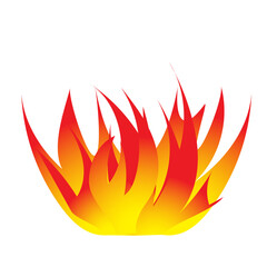 Red and orange fire flame.hot flaming element. Idea of energy and power. Isolated vector illustration
