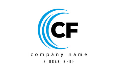 Fototapeta premium technology CF latter logo vector