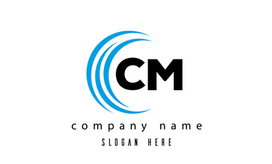 Fototapeta premium creative technology CM latter logo vector