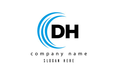 creative technology DH latter logo vector