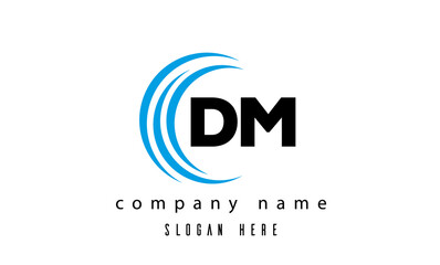 creative technology DM latter logo vector
