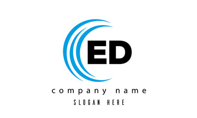 creative technology ED latter logo vector