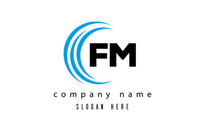 creative technology FM latter logo vector