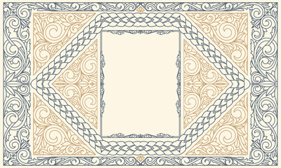 Obraz premium Vintage ornate elegant decorative card