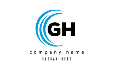 Obraz premium creative technology GH latter logo vector