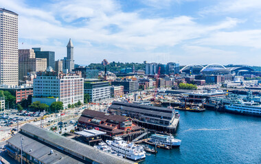 Obraz premium Seaatle Waterfront From Above 7