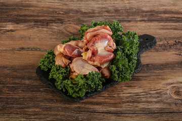 Raw chicken stomach for cooking