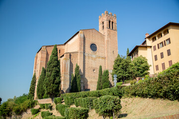 Fototapeta na wymiar Basilica Cateriniana San Domenico, Old historic town in Italian Tuscany