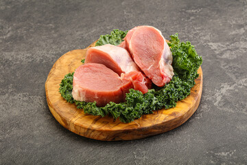 Fresh raw pork tenderloin for roast