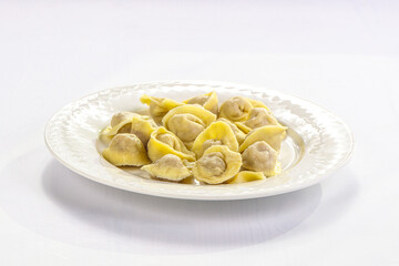 Italian traditional dumplings Ravioli with meat