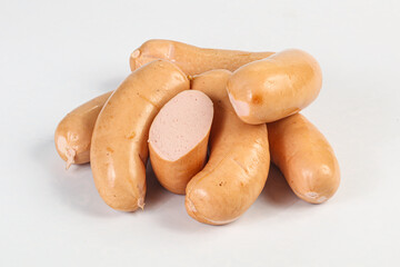 Natural meat sausages with minced meat