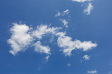 blue sky on a sunny summer day with white clouds visible on it