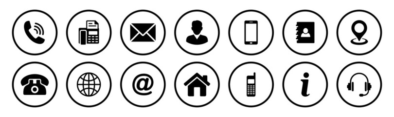contact icons set. contact information icon, Vector illustration.