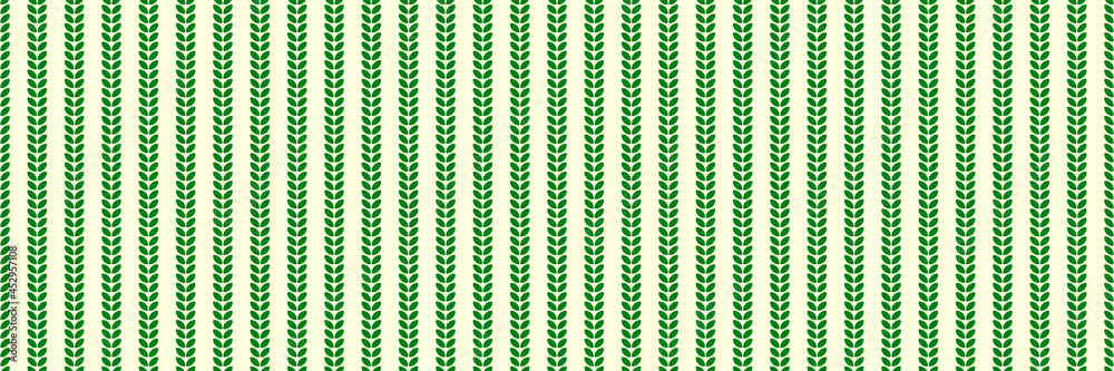 Poster horizontal green leaves seamless design for pattern and background