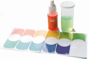 Naklejka premium home urine ph test set. simple and fast ph or acid control at home for diabetes patients. instant test control concept