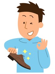綺麗な革靴を持つ男性1