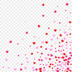 Tender Heart Background Transparent Vector. Fall Pattern Confetti. Pink Card Frame. Violet Heart Element Backdrop. Fond Happy Illustration.
