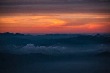 sunset in the mountains