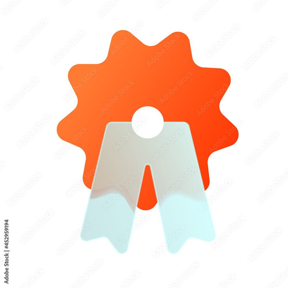 Aufkleber Vector modern trend icon in the style of glassmorphism with gradient, blur and transparency. certificate or award symbol and icon