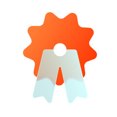 Vector modern trend icon in the style of glassmorphism with gradient, blur and transparency. certificate or award symbol and icon