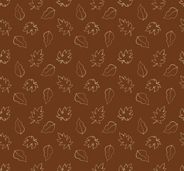 Fototapeta na wymiar Autumn leaves seamless pattern. Leaves background. Pattern design for textiles, fabric, interior, wallpaper, decoration. Vector.