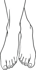 Sketch icon. Doodle vector illustration. White background. Business concept. Beauty concept. Health care concept. Healthy legs. Background illustration graphic design. Line art.