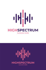 H letter audio spectrum logo design