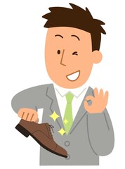 綺麗な革靴を持つ2・男性1