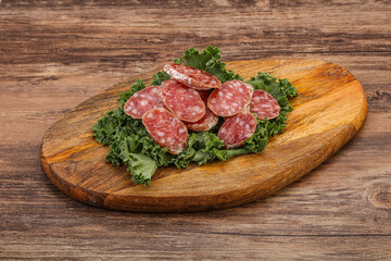 Iberian pork Fuet sausage slices