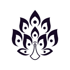 vector abstract illustration and religion peacock logo design
