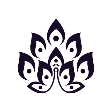 vector abstract illustration and religion peacock logo design
