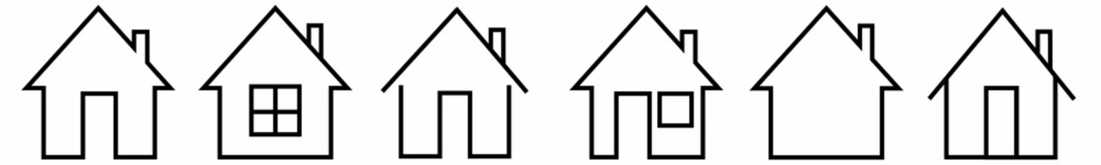 Set of house vector icons. Homes clipart symbols. Home pictogram collection.
