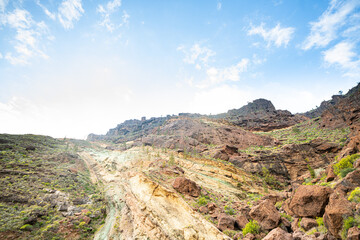 Bunte Felslandschaft auf Gran Canaria Los Azulejos