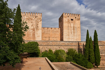 Fototapeta na wymiar Homage Tower of the Alhambra in Granada in Spain.