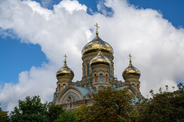 Fototapeta na wymiar view of the Naval Cathedral Church of Saint Nicholas in Liepaja