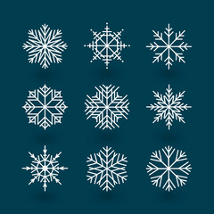 Christmas design vector. Snowflake icon. Icon set of snowflakes. Vector illustration