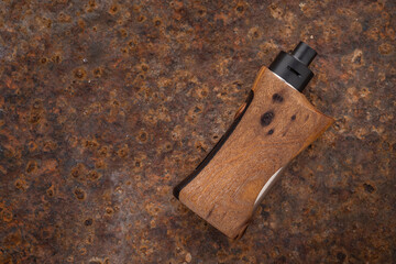 high end rebuildable dripping atomizer with natural stabilized walnut wood regulated box mods on...