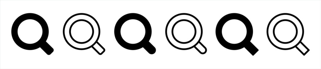 Magnifying glass icon in line style. magnifier or loupe sign isolated on transparent background, Search symbol.