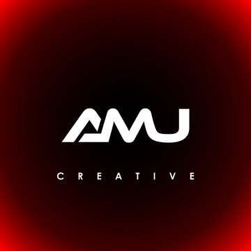 AMU Letter Initial Logo Design Template Vector Illustration