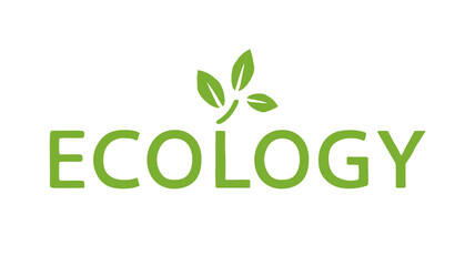 Fototapeta premium Ecology Font Icon. Ecology Text Design. Englisch Vector Logo