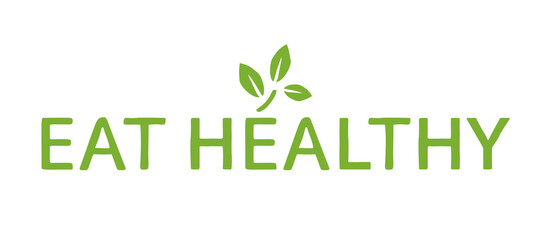 Fototapeta premium Eat Healthy Font Icon. Eat Healthy Text Design. Englisch Vector Logo