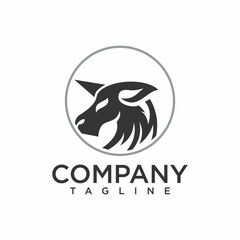 Animal pegasus logo silhouette design vector