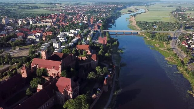 Aerial: The Castle of Malbork in Poland